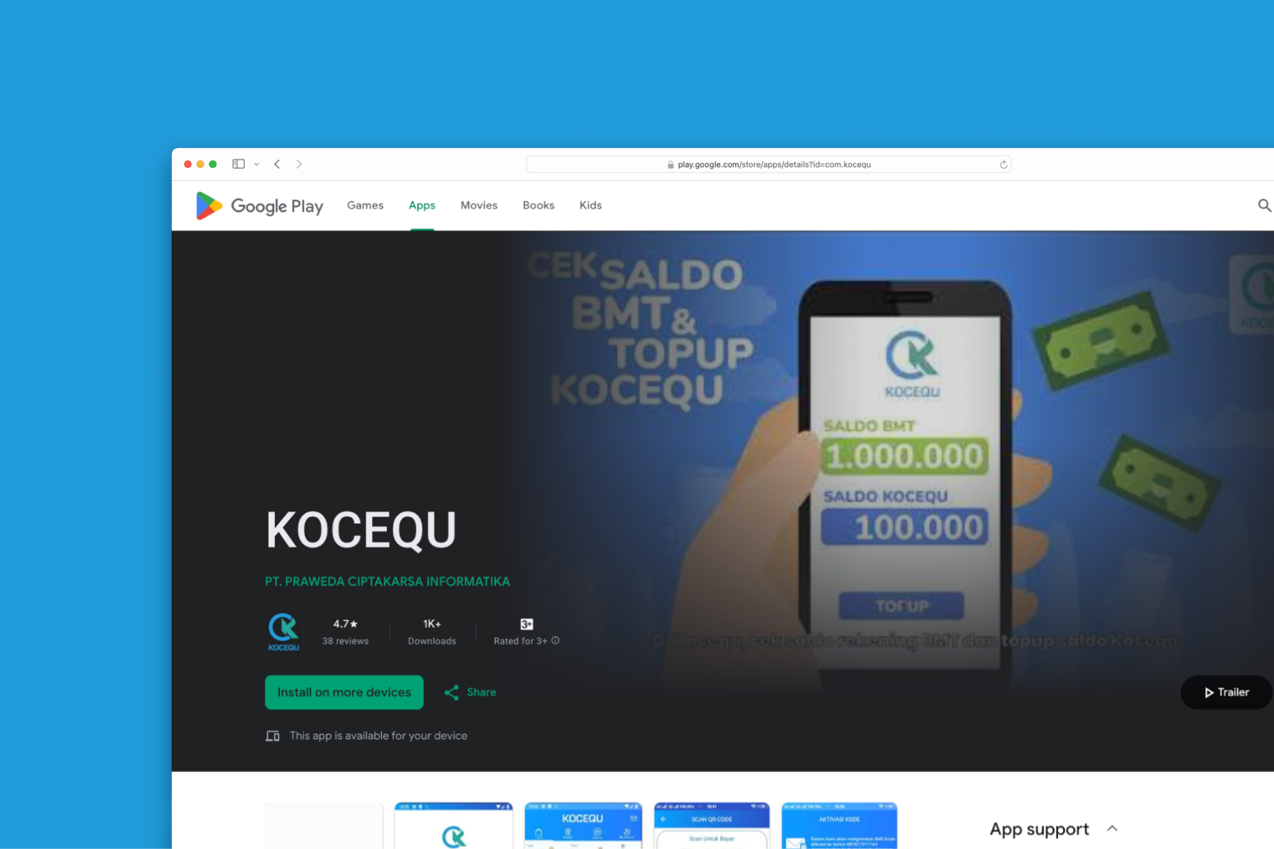 Kocequ fintech app screen