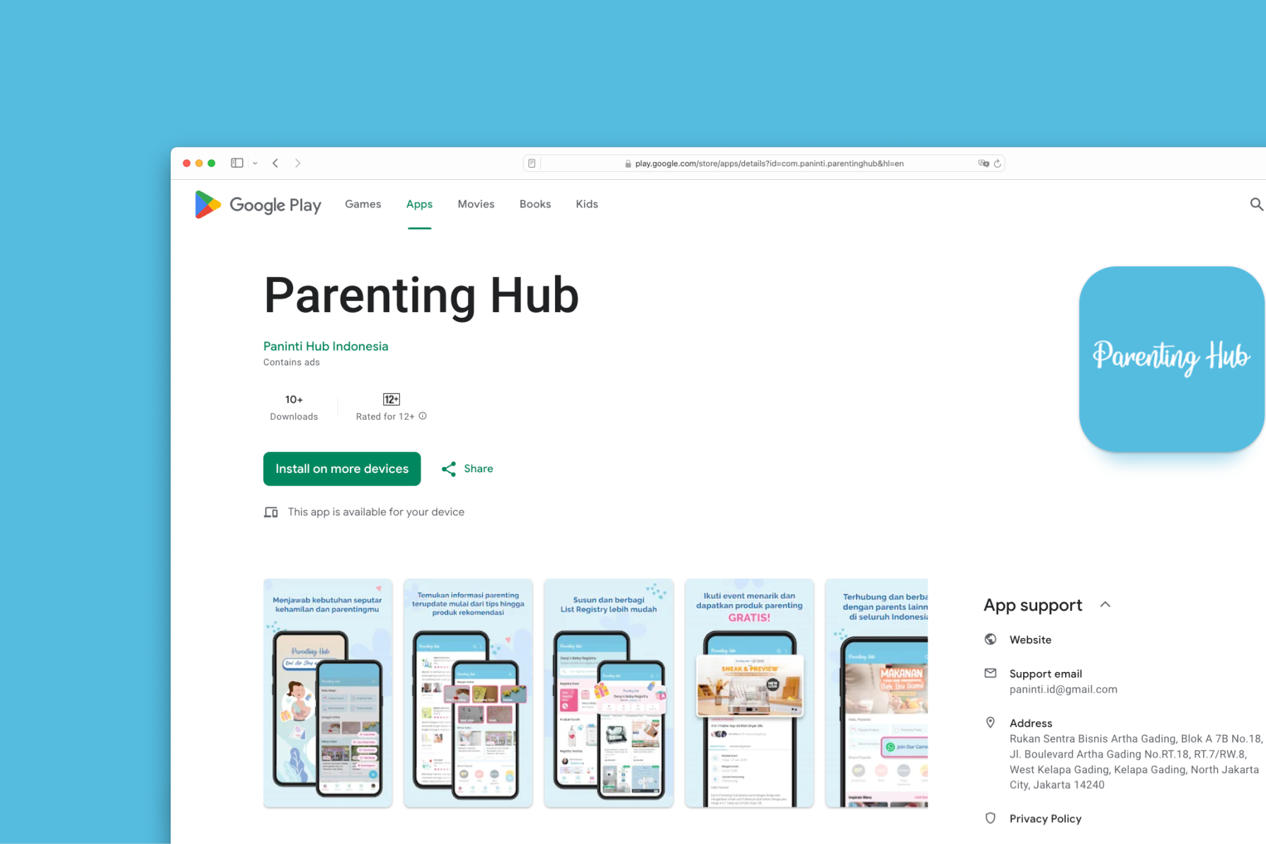 Parenting Hub community screen